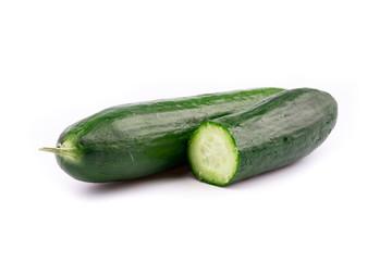 fresh cucumber on white background