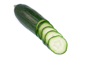 fresh cucumber on white background