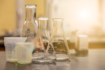 A collection of scientific equipment resting within a brightly lit laboratory 