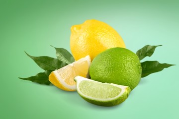 collection of fresh limes and lemons -