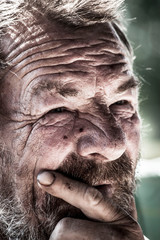 Old wrinkled face