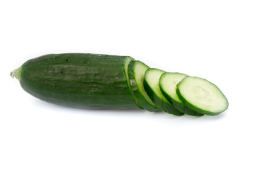fresh cucumber on white background