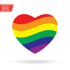 Rainbow heart icon. LGBT symbol. Homosexual love emblem. Gay sign. Sexual freedom community concept. Sex tolerance design.
