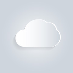 Obraz premium Paper cloud icon. Upload on cloud vector icon Internet symbol sign. Download computing data illustration. Storage server button. Save database navigation emblem.