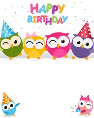 Happy birthday with cute owl 