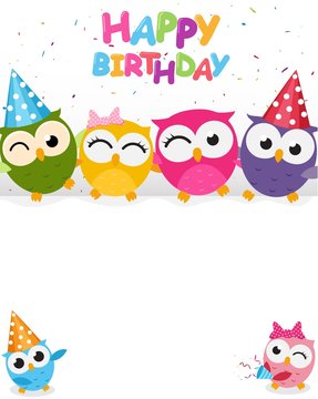 Happy birthday with cute owl 