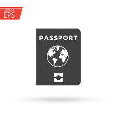 Passport icon. Document symbol. Identity sign. ID illustration. International passport icon. filled flat sign for mobile concept and web design. Travel documents simple solid icon logo illustration.