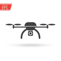 Drone icon. Copter sign. Aircraft video and photo camera symbol. Wireless helicopter illustration. Quadrocopter emblem.