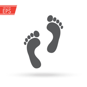 Foot icon. Step symbol. Feet print illustration. Human footstep emblem.