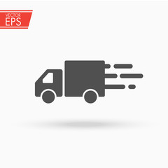 Truck icon. Delivery illustration. Transport vehicle sign. Shipping symbol. Cargo car service emblem. Moving auto sticker. Speed deliver concept.