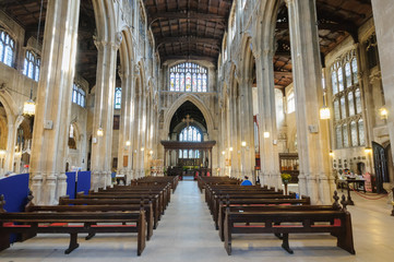 Fototapeta na wymiar Interior of St John the Baptist Church, Cirencester