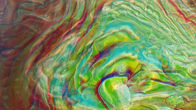 An acrylic pouring artwork which is animated to flow