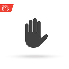 Stop sign push hand. Do not enter stop symbol with hand. Silhouette of human open palm. Hand gesture . Stop symbol for your web site design, logo, app, UI. Vector illustration, EPS10.