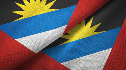 Antigua and Barbuda two flags textile cloth, fabric texture