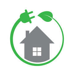 Energy efficiency, Eco House icon. Ecology electric power sign. Nature environment electricity technology. Eco save concept. Green organic symbol. Ecology bio product sign.