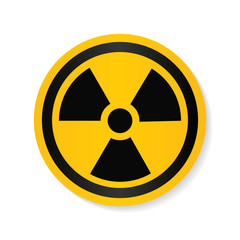 Ionizing radiation logo warning attention icon. Hazard radioactive Poison symbol. Alert Flat Vector illustration. Vector attention sign with exclamation mark icon. risk sign vector illustration.