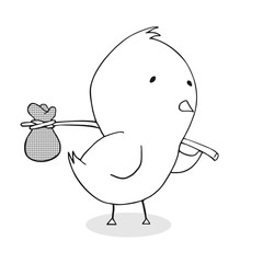 homeless chicken illustration