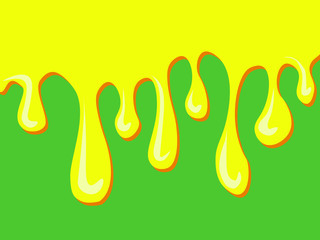 Yellow drips on a green background