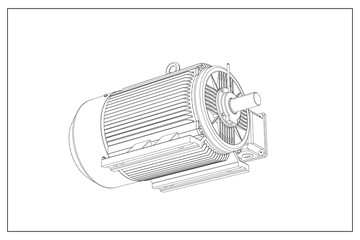 3d illustration of an electric motor.