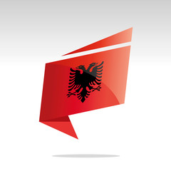 Obraz premium New abstract Albania flag origami logo icon button label vector