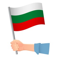 Bulgaria flag in hand