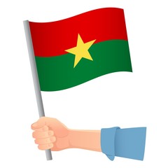 Burkina Faso flag in hand