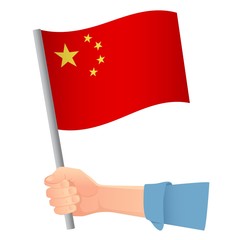 China flag in hand