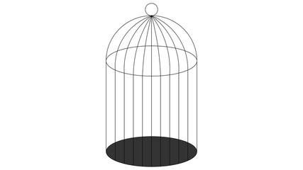 Cage vector illustration. Parrot cage isolated on white