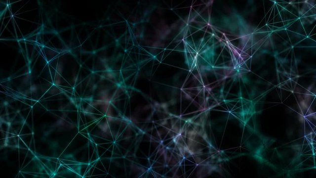 Scanning the neural structure.Neurone synapse network. Flight through brain. 3D animation.