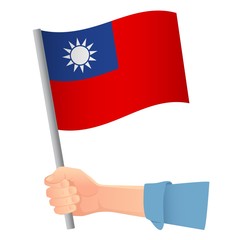 Taiwan flag in hand