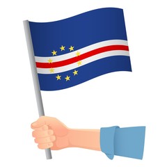 Cape Verde flag in hand