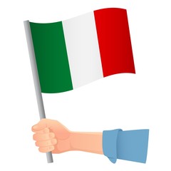 Italy flag in hand