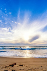 Bright Clouds at the Beach in the afternoon
