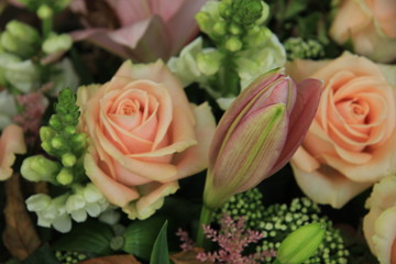 Pink wedding flowers