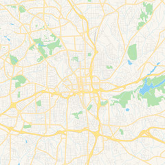 Fototapeta na wymiar Empty vector map of Winston–Salem, North Carolina, USA