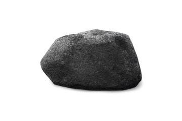 a black rock on white background