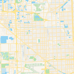 Empty vector map of Hialeah, Florida, USA