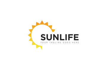 sun logo and icon vector illustration design template