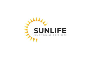 sun logo and icon vector illustration design template