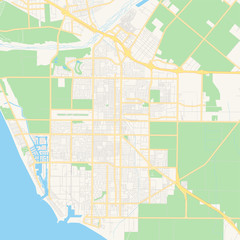 Empty vector map of Oxnard, California, USA
