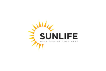sun logo and icon vector illustration design template