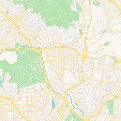 Fototapeta na wymiar Empty vector map of Glendale, California, USA