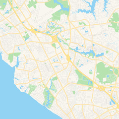 Fototapeta na wymiar Empty vector map of Newport News, Virginia, USA
