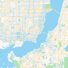 Fototapeta na wymiar Empty vector map of Cape Coral, Florida, USA