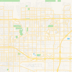 Empty vector map of Rancho Cucamonga, California, USA