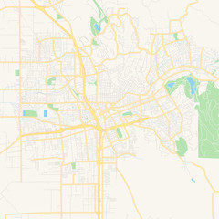 Empty vector map of Santa Rosa, California, USA