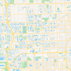 Empty vector map of Pembroke Pines, Florida, USA