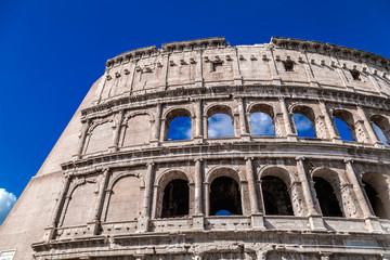 Fototapeta premium Exterior view of the ancient Roman Colosseum in Rome