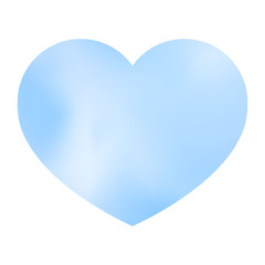 Blue pastel heart on a white isolated background.  Vector illustration.
