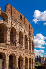 Fototapeta premium Exterior view of the ancient Roman Colloseum in Rome